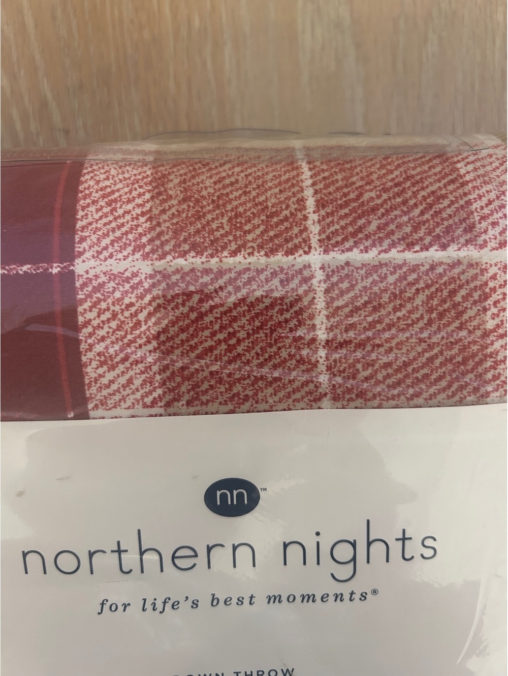 Northern Nights QVC Down Throw 60x70 Red Plaid Christmas Holiday Blanket